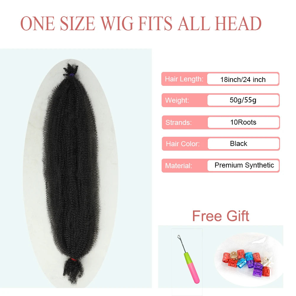 Afro Kinky Marely Braiding Crochet Hair Springy