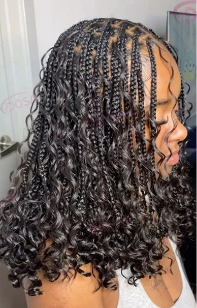 Full Lace Curly Wig Boho Bob Braids