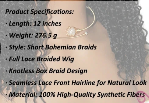 Full Lace Curly Wig Boho Bob Braids