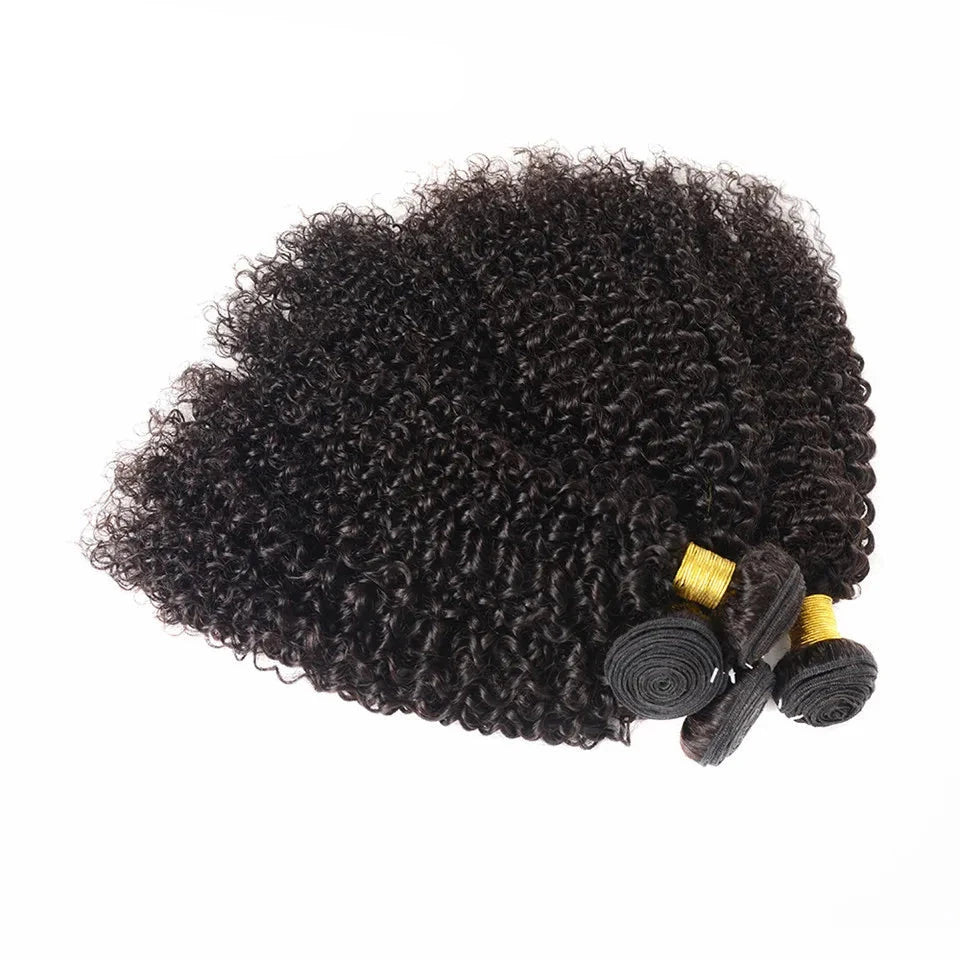 1/3/4 Kinky Curly Peruvian Weave Bundles 8”-30"