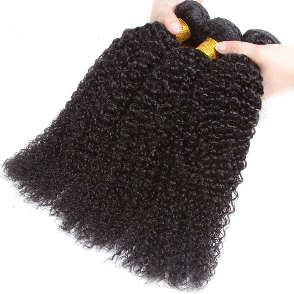 1/3/4 Kinky Curly Peruvian Weave Bundles 8”-30"