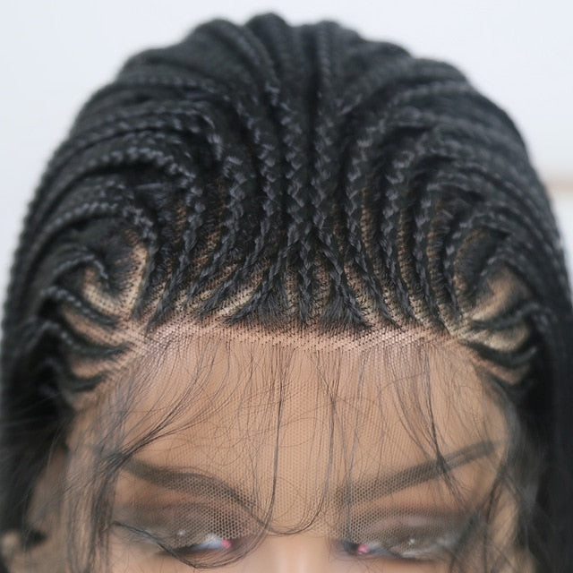 Side Part Braided Box Braids Wig Long