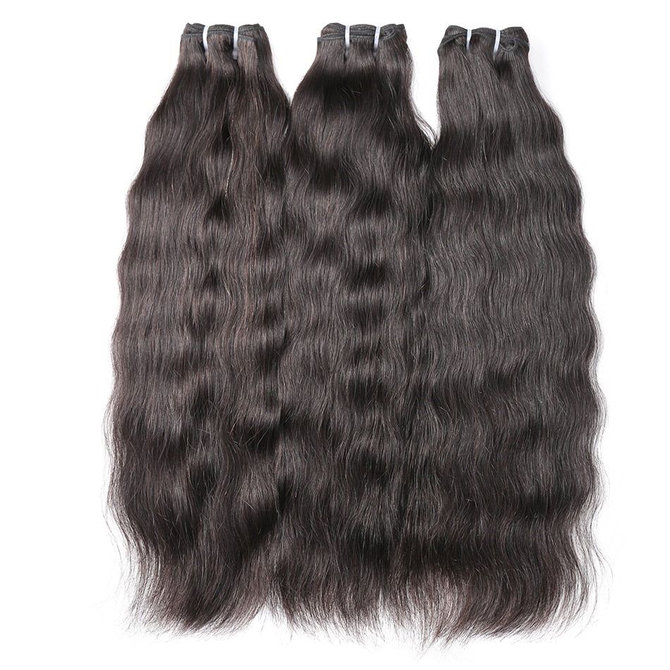 28 30 Inch 3 4 Bundles Indian Raw Virgin Hair Weaves Natural Straight