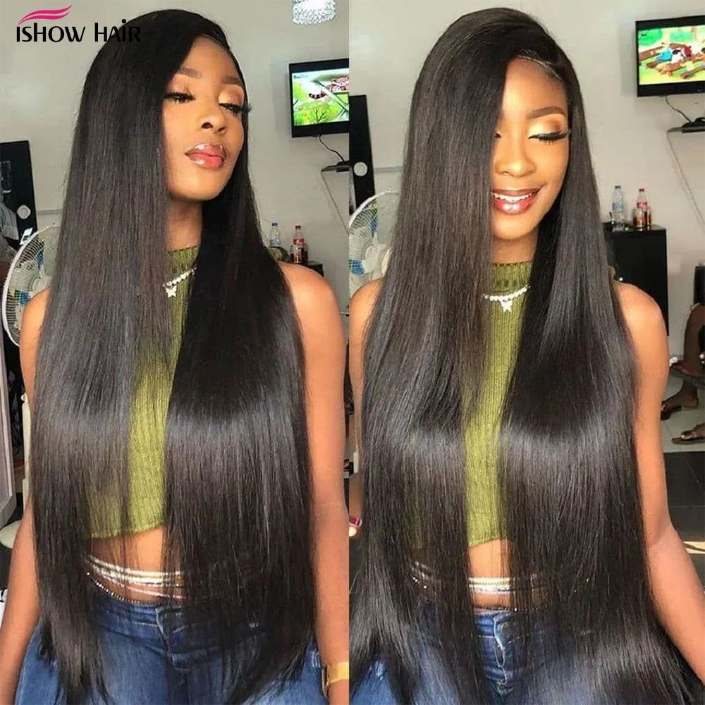 Bone Straight Human Hair Bundles Brazilian Hair Weave Bundles 30 Inch