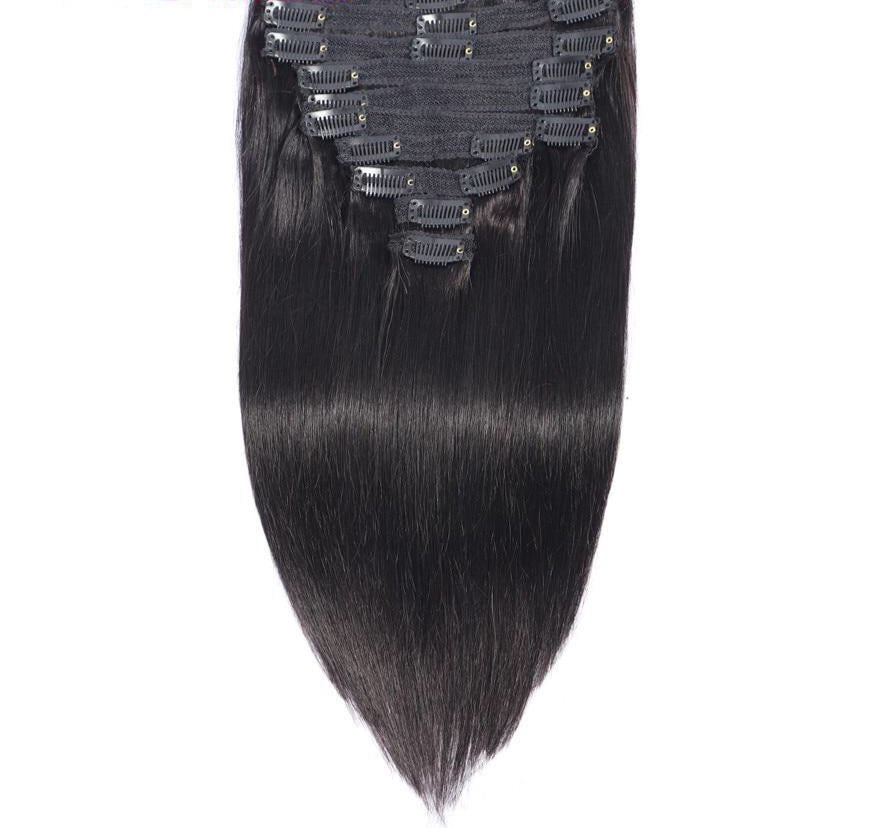 Peruvian Straight Clip In Human Hair Extension