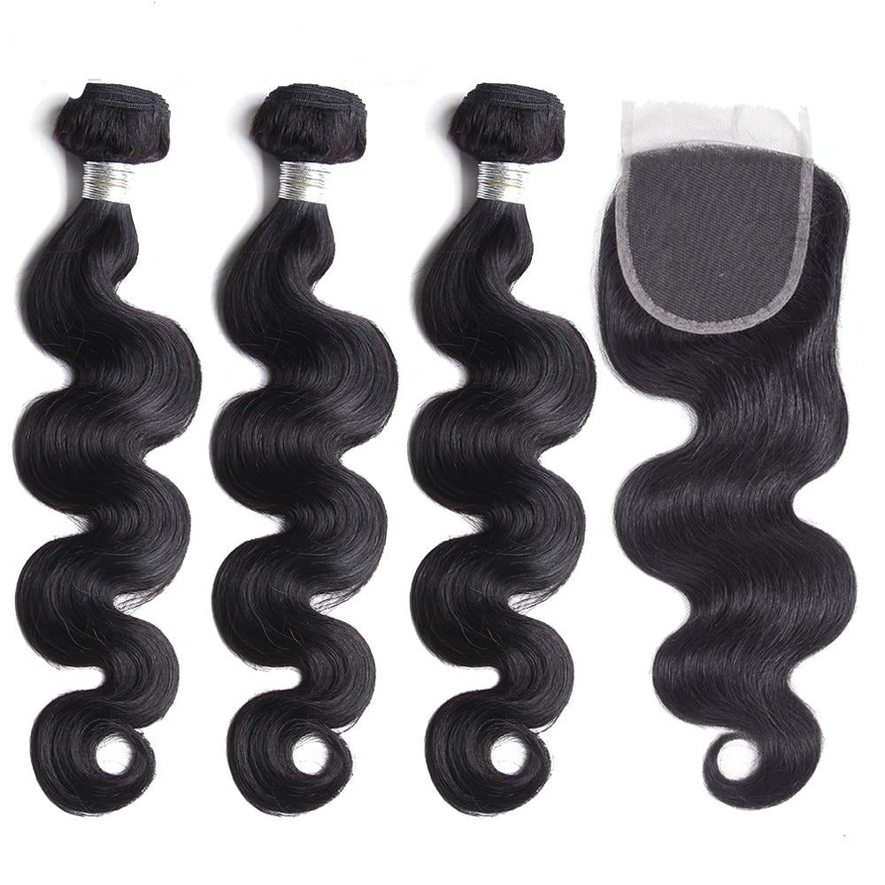 Body Wave Malaysian Hair Bundles with Closure