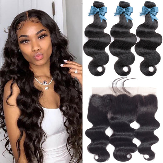 Brazilian Body Wave Human Hair With Lace Frontal Closure