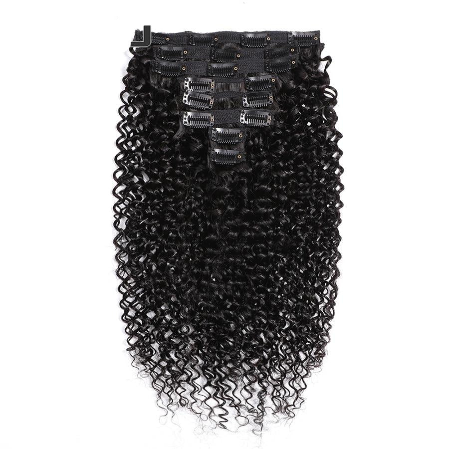 Malaysian Curly Human Hair Clip in Extensions