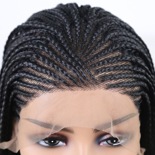 Side Part Braided Box Braids Wig Long