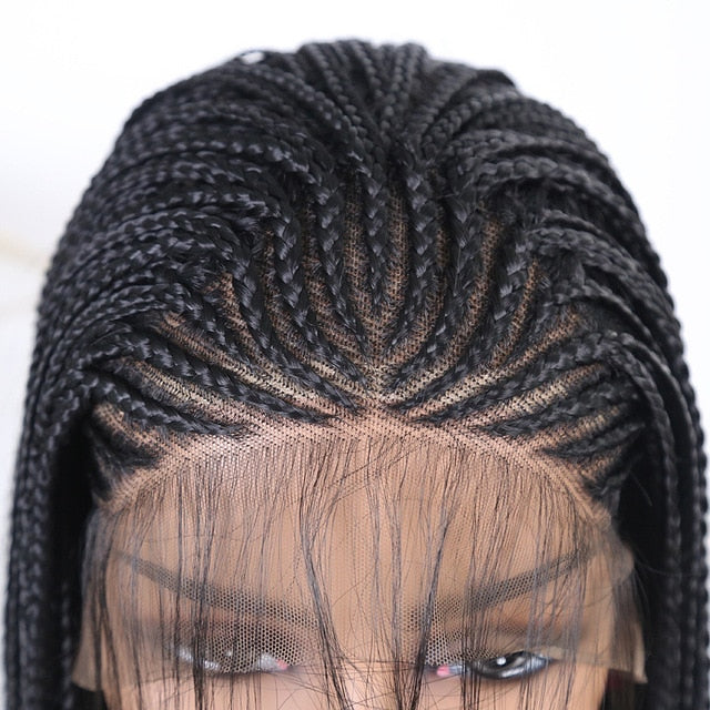 Side Part Braided Box Braids Wig Long