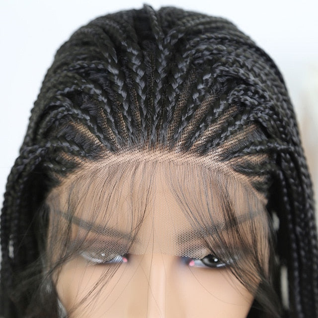 Side Part Braided Box Braids Wig Long