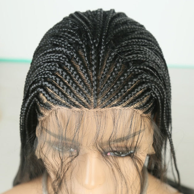 Side Part Braided Box Braids Wig Long