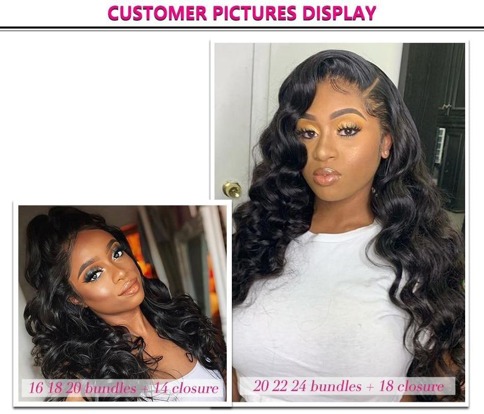 Body Wave Human Hair Bundles With Closure Malaysian