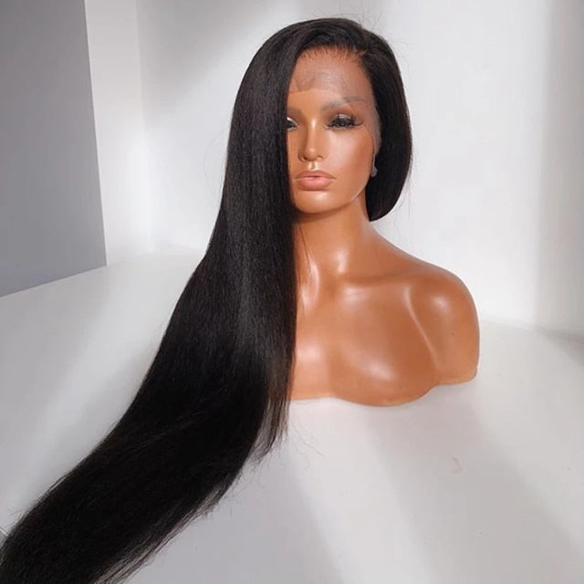 Kinky Straight Fiber Hair Lace front Wigs