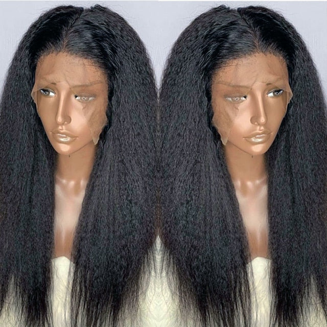 Kinky Straight Fiber Hair Lace front Wigs